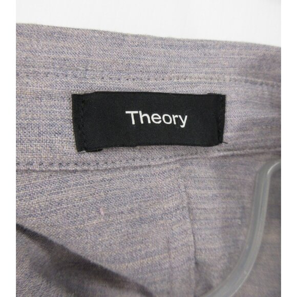 Theory Blazer Large Linen Eco Sharkskin Wrap Draped Jacket Vented - Picture 9 of 12